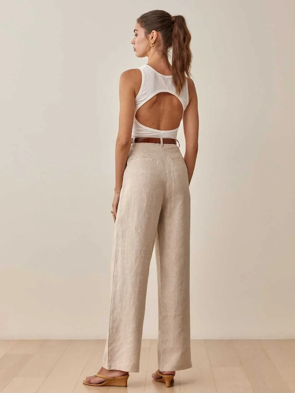 Reformation Petites Vesta Pant Petite - Natural - Size 2P
